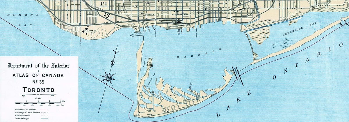 Карта Торонто гавани 1906