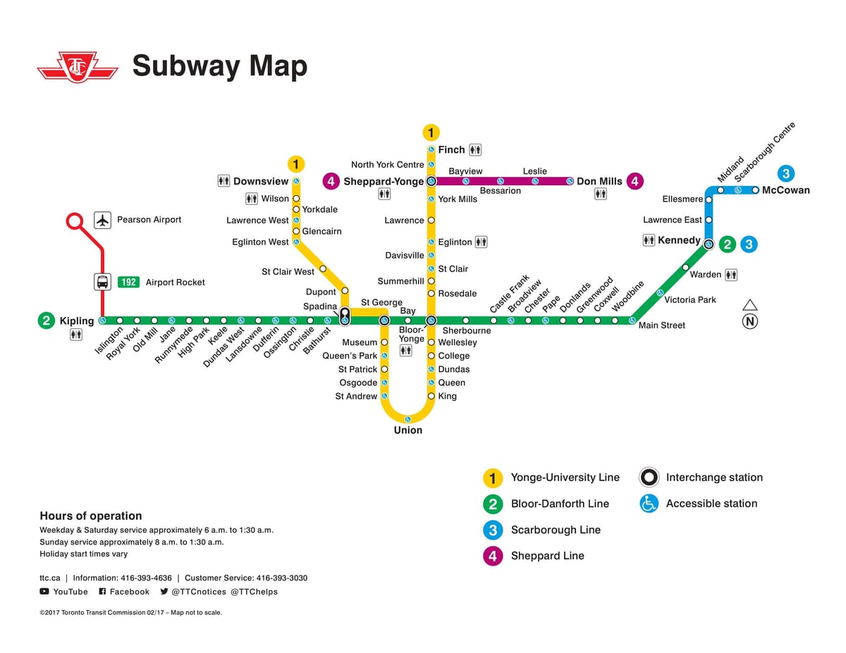 Карта Торонто TTC метро