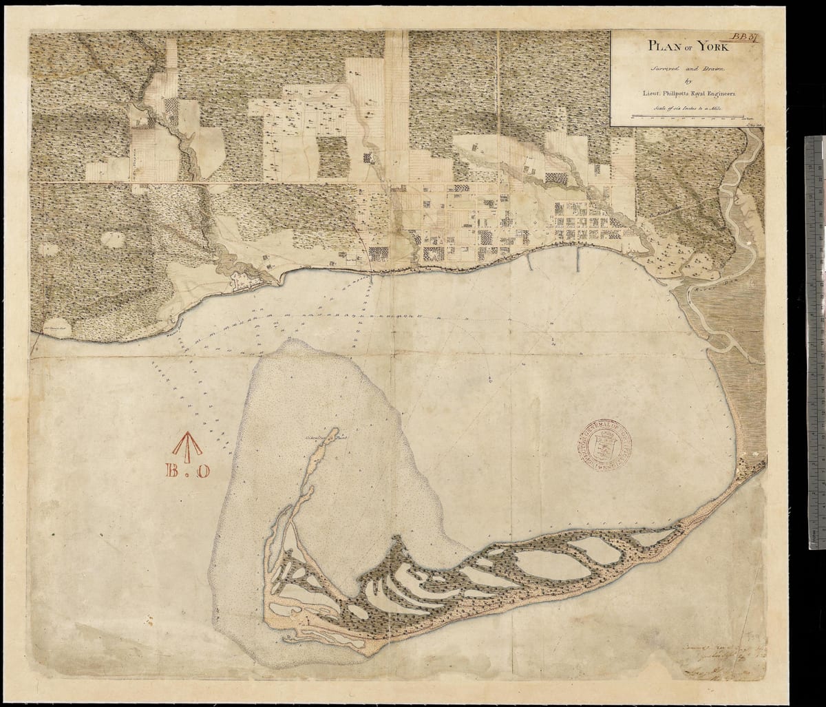 Карта земли в первые века Йорк Торонто 1787-1884