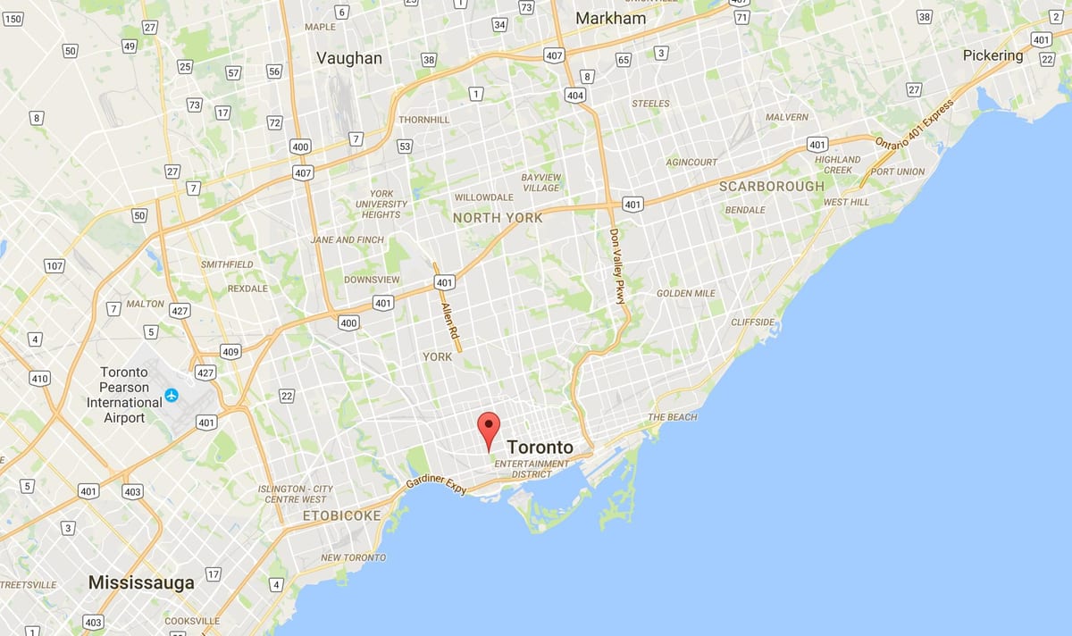 Карта Троице–Bellwoods район Торонто
