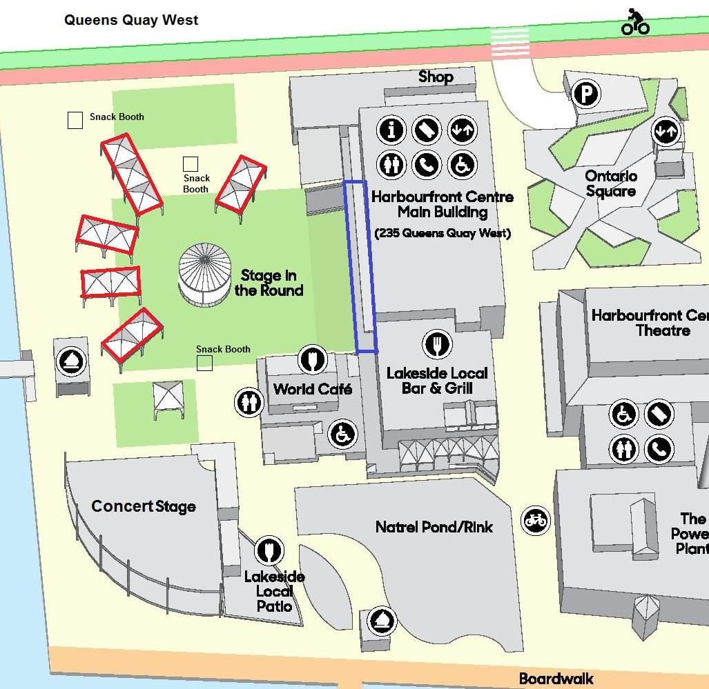 Карта Торонто harbourfront Центр 