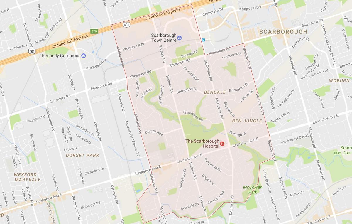 Карта Bendale районе Торонто