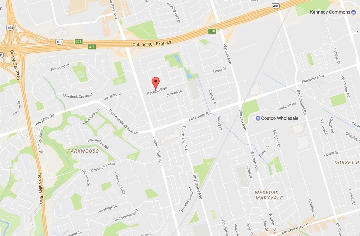 Карта Maryvalen eighbourhood Торонто