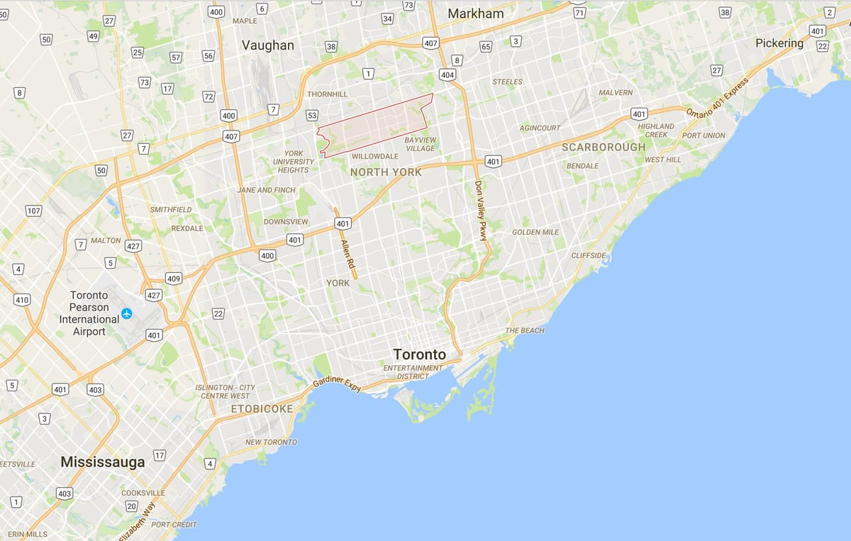 Карта Newtonbrook район Торонто