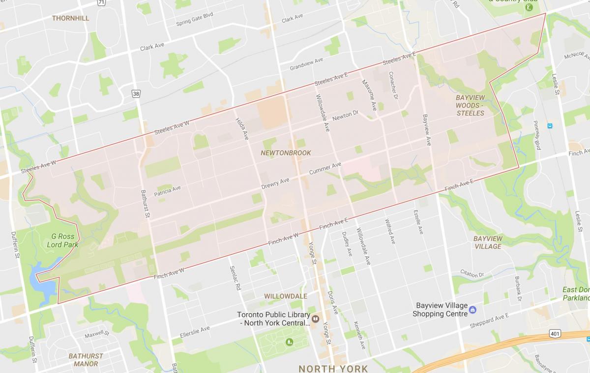 Карта Newtonbrook районе Торонто