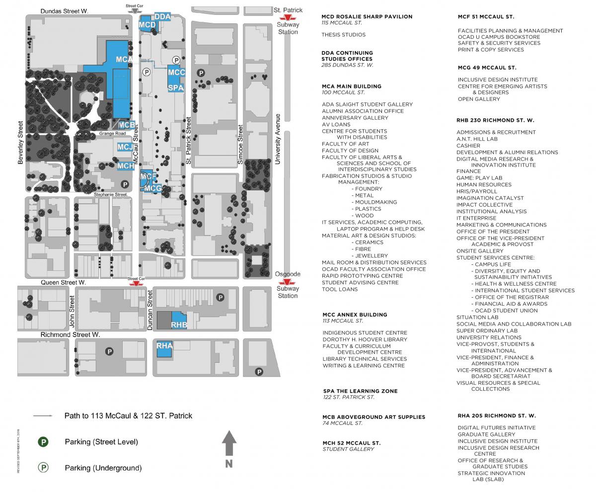 Карта OCAD Университет Торонто