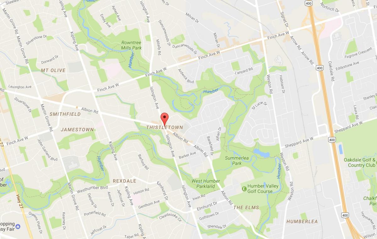 Карта Thistletownneighbourhood районе Торонто