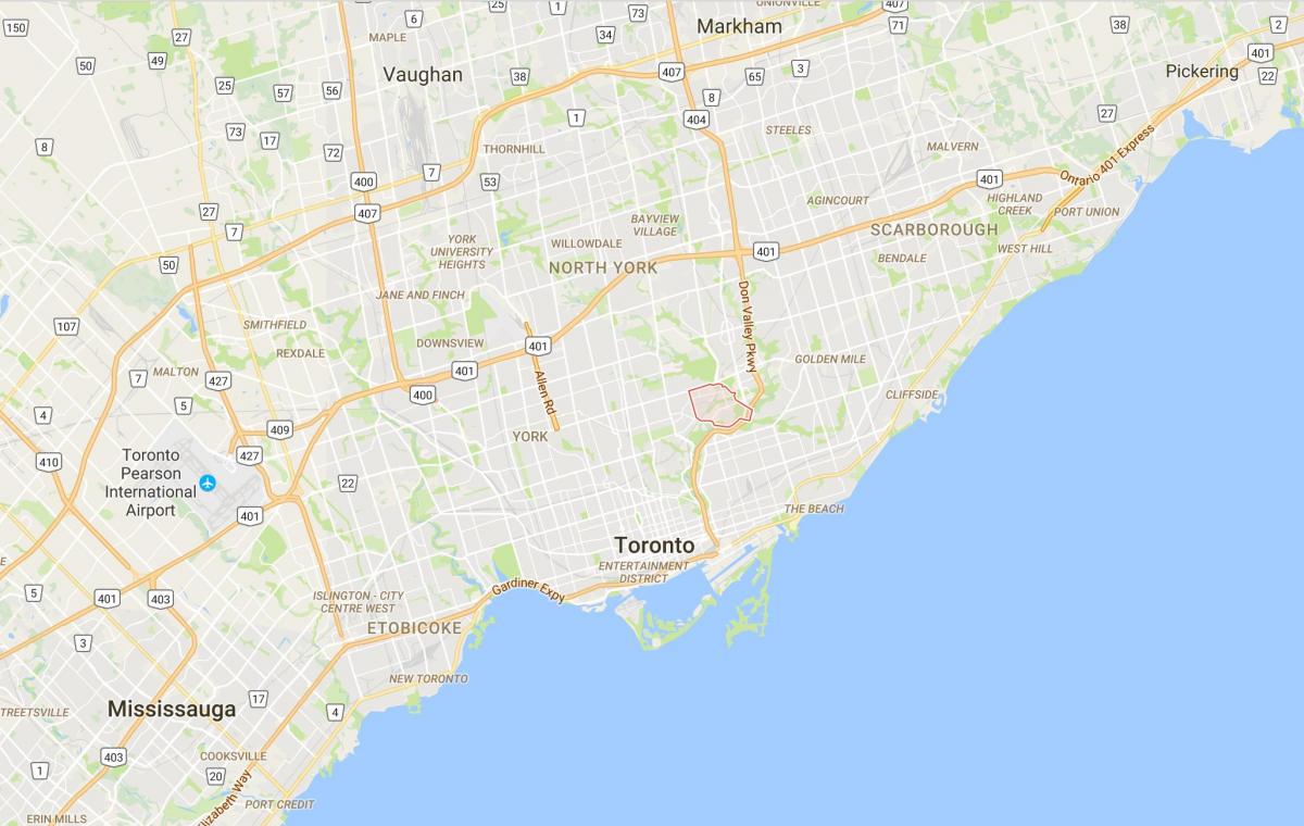 Карта Thorncliffe Парк район Торонто