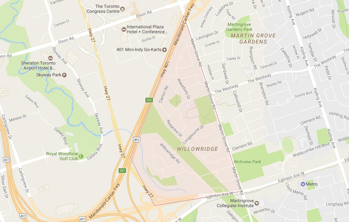 Карта Willowridge районе Торонто