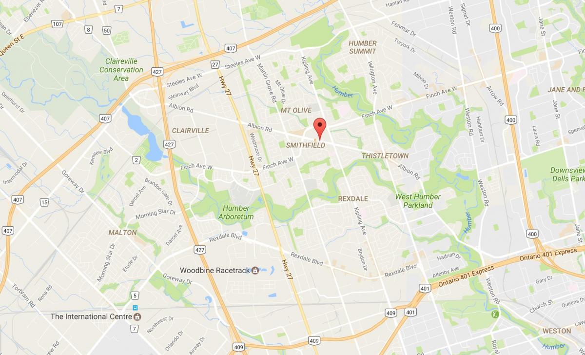 Карта Альбион дороги Торонто