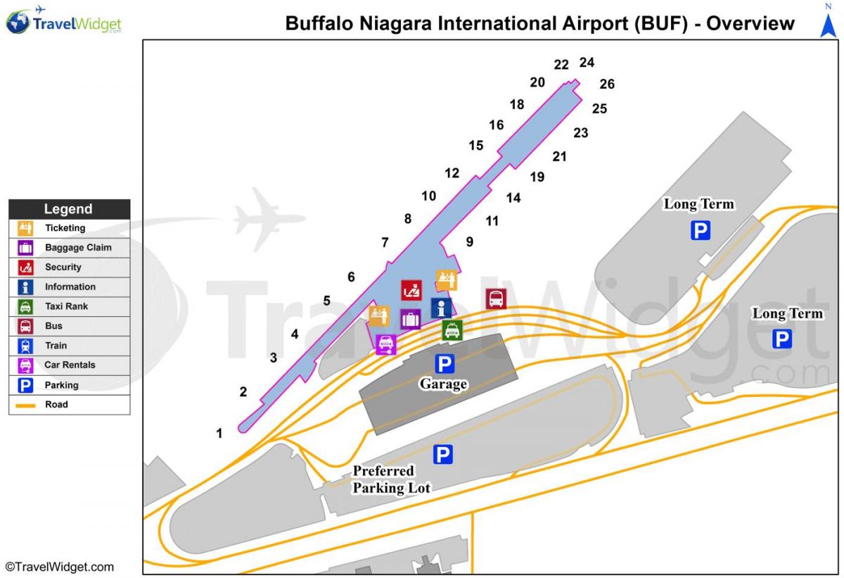 Карта аэропорт Буффало Ниагара 