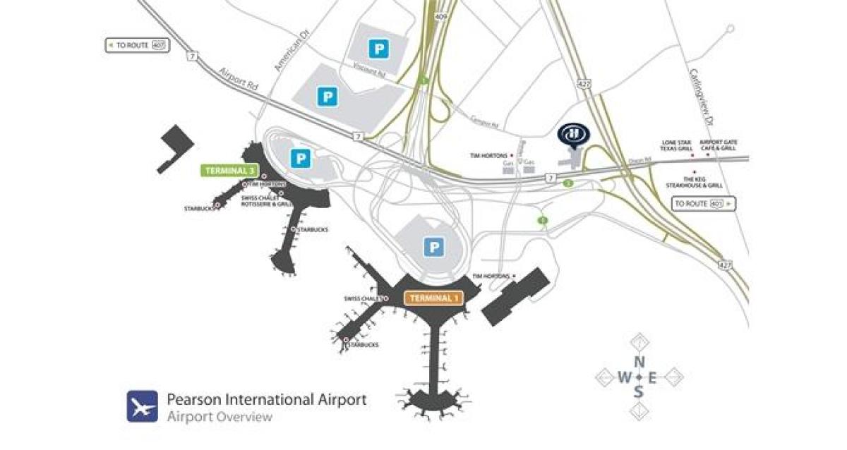 Карта аэропорт Торонто Пирсон обзор