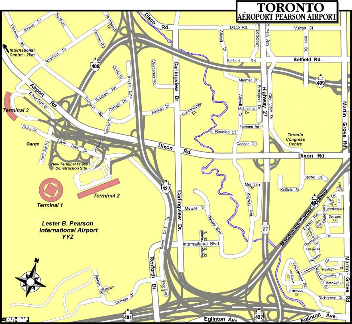 Карта Торонто аэропортов