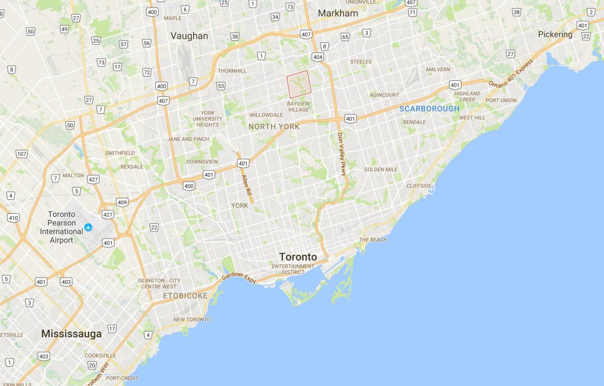 Карта Бейвью-Вудс – Стилс район Торонто