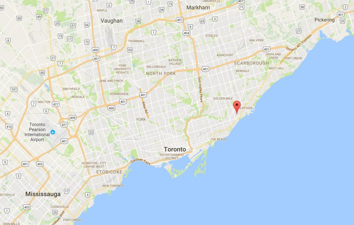 Карта Береза скалы высот район Торонто