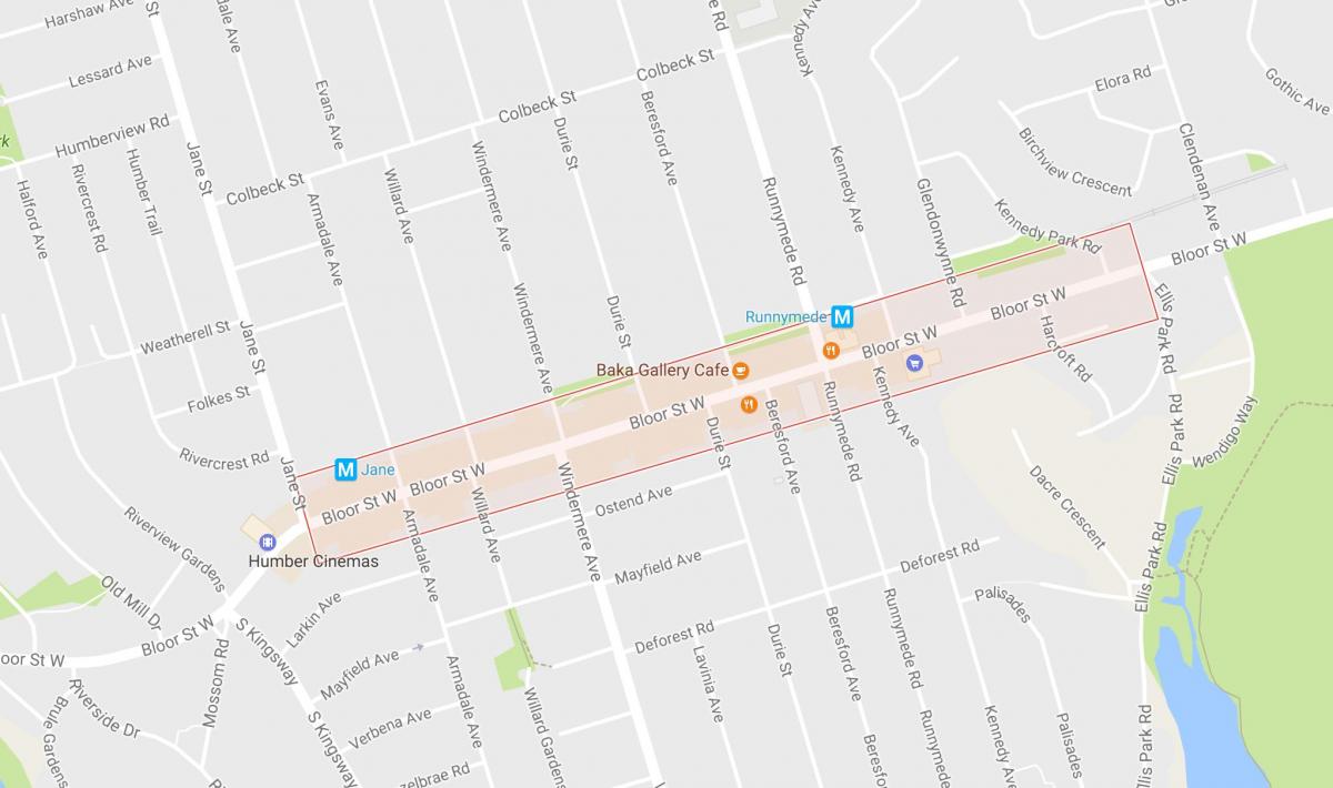 Карта Блур Уэст-Виллидж районе Торонто