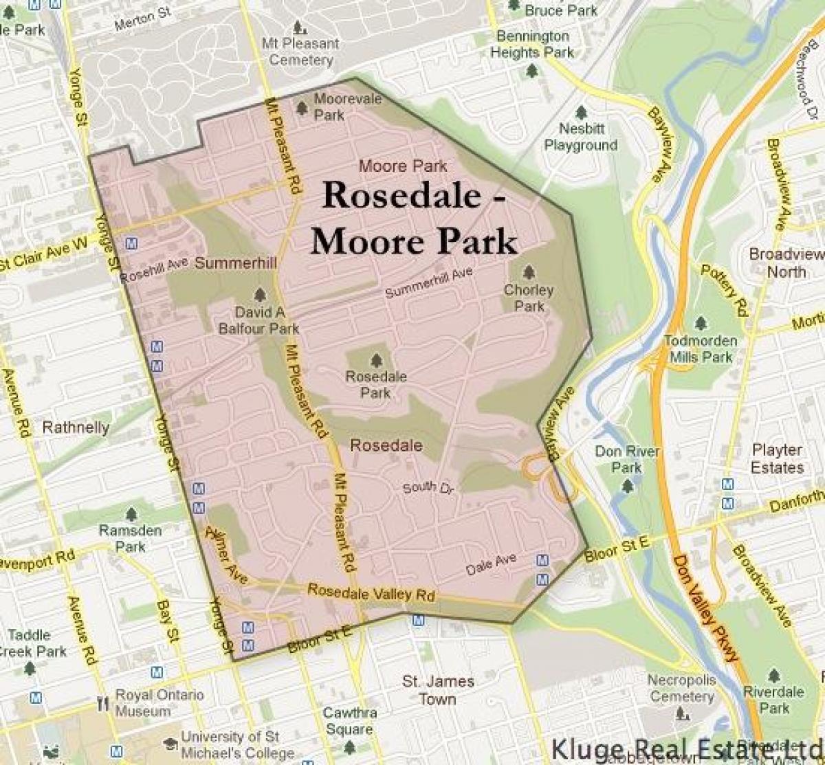 Карта Роздейл Мур Парк Торонто