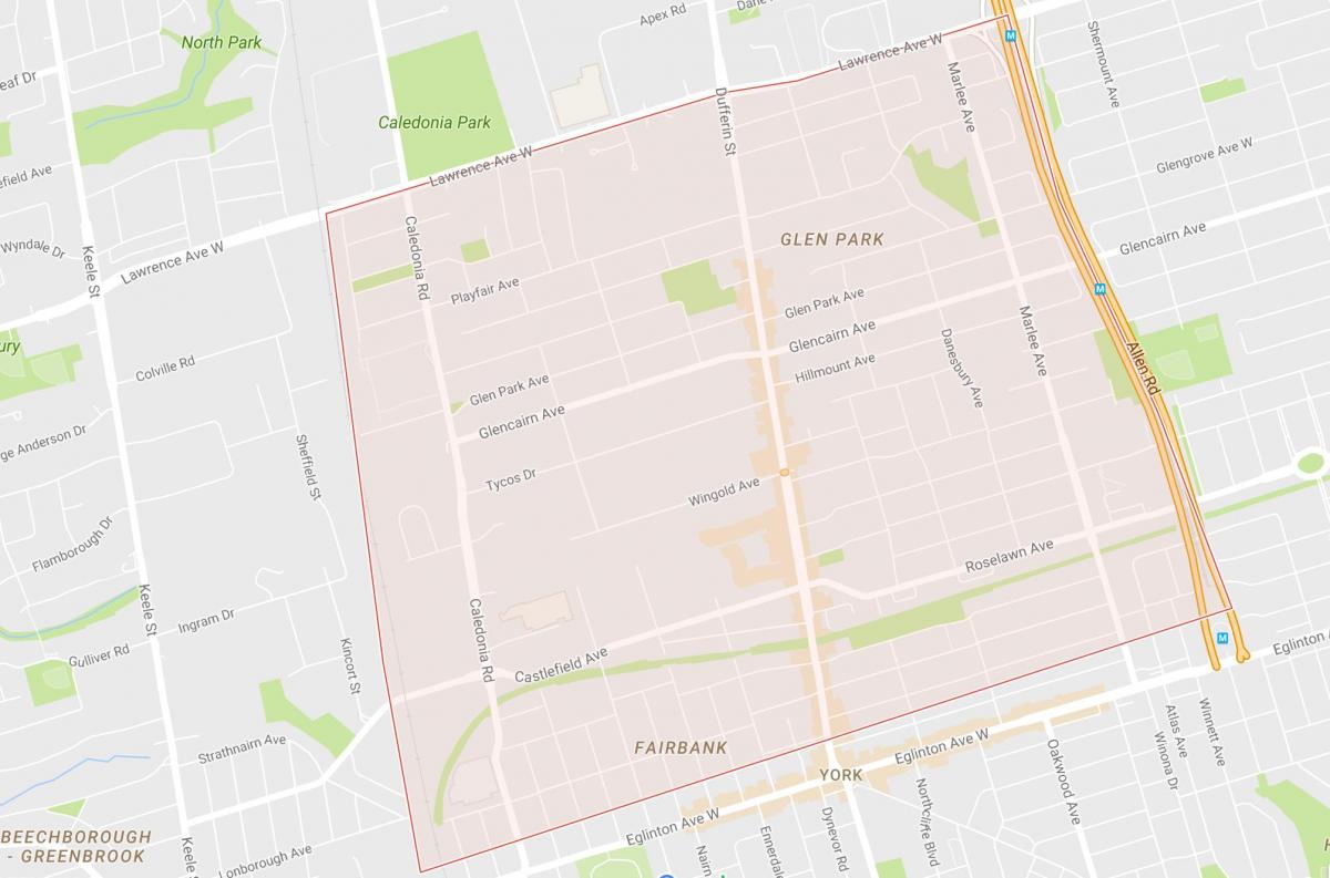 Карта Брайар-Хилл–Белгравия районе Торонто
