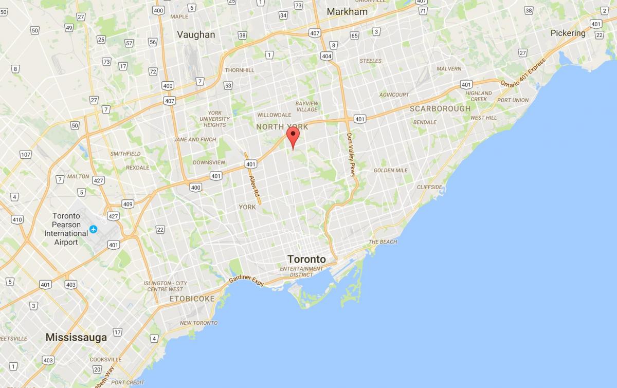 Карта водопад хоггс Холлоу район Торонто