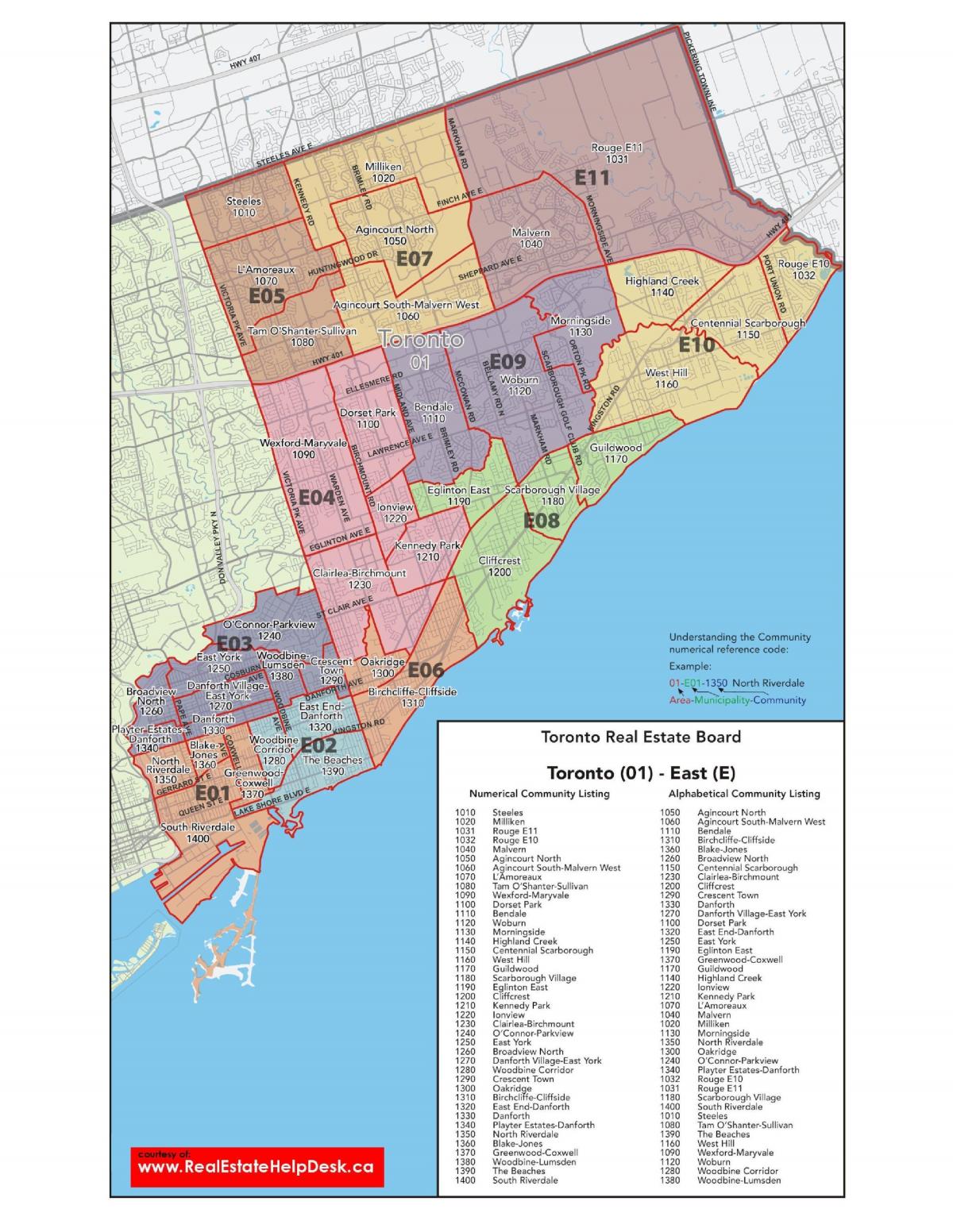 Карта Восточно-Торонто