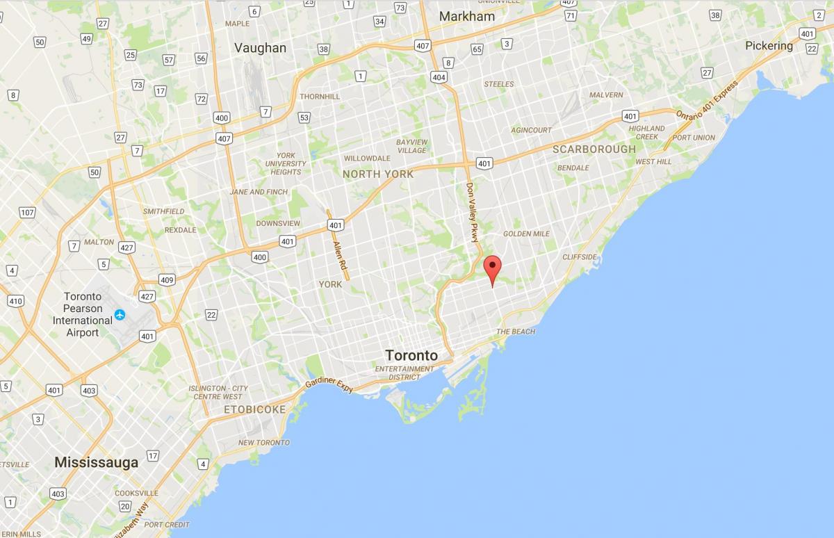 Карта Вудбайн Heightsdistrict Торонто