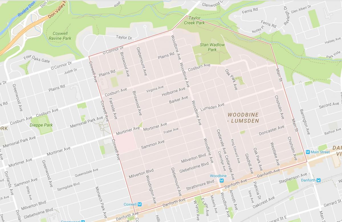 Карта Вудбайн высоты окрестности Торонто