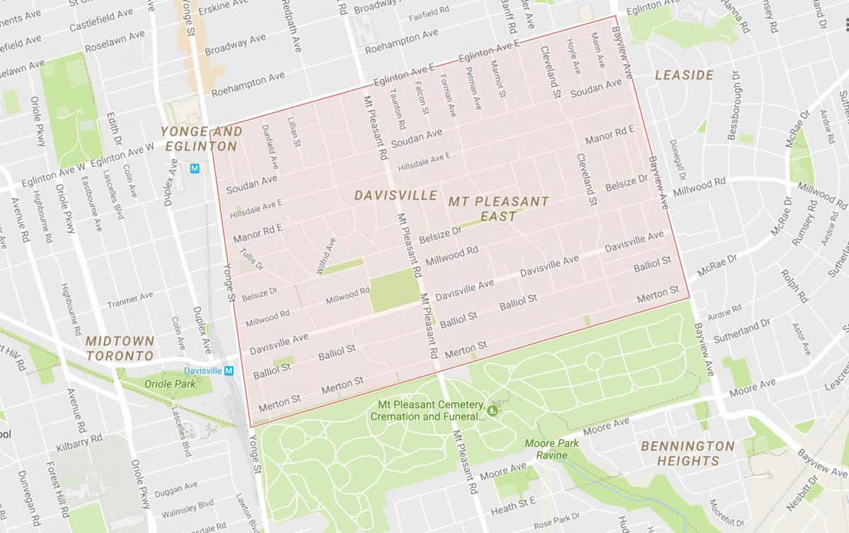 Карта Дависвилль деревне районе Торонто