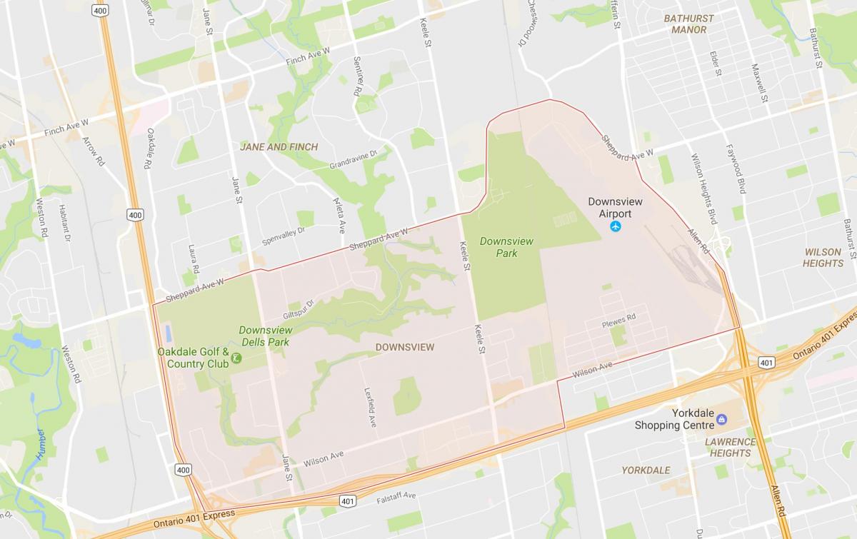 Карта Даунсвью районе Торонто