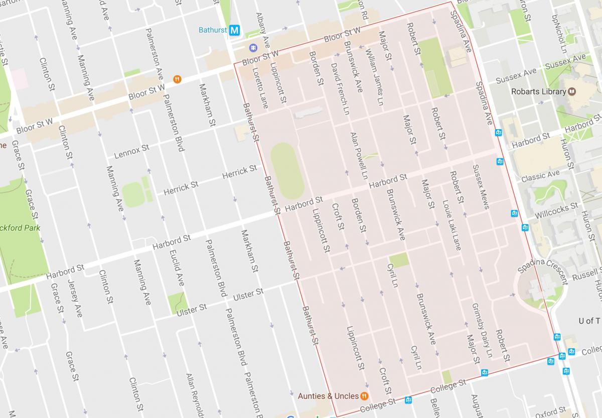 Карта Харборд деревне районе Торонто