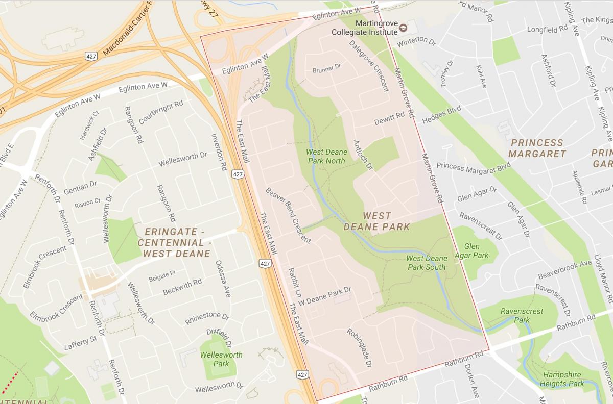 Карта Уэст-Дин Парк Торонто