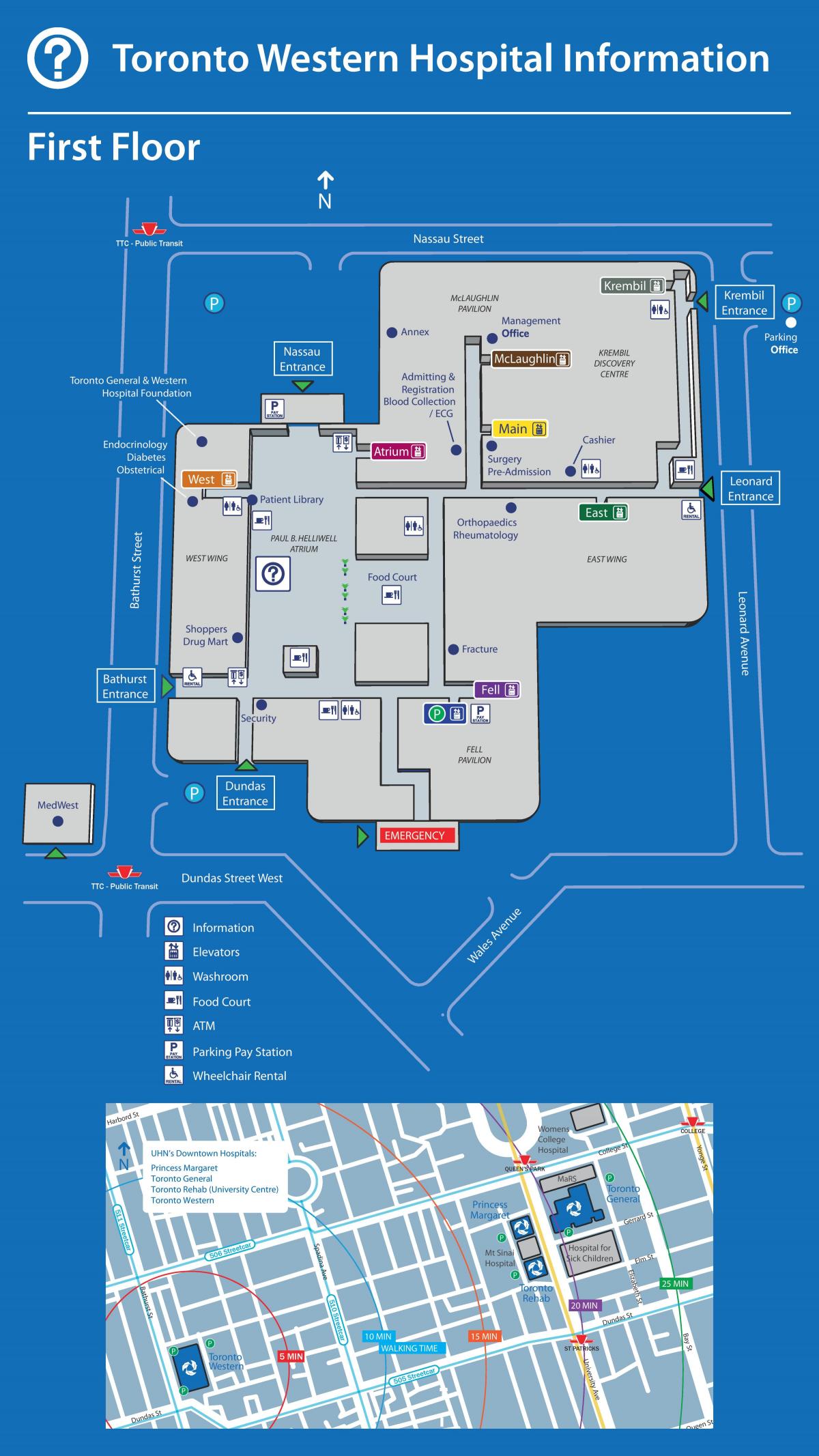 Карта Западной больницы Торонто 