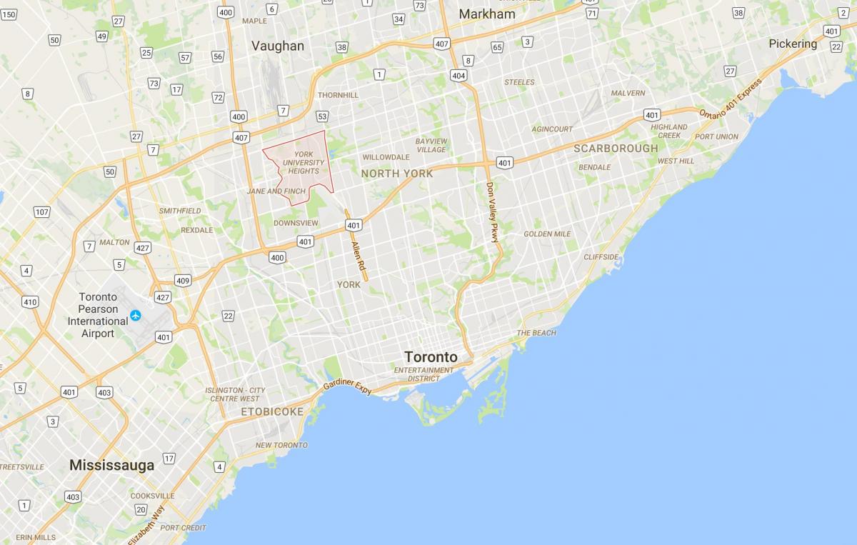 Карта Йорк Юниверсити Хайтсе район Торонто