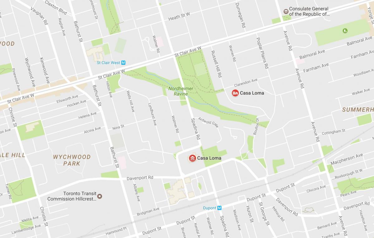 Карта Каса лома районе Торонто