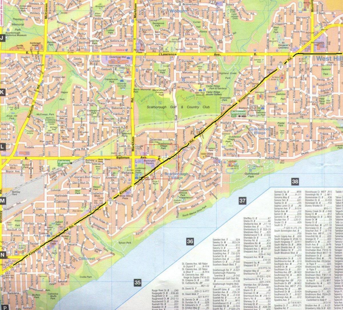 Карта Кингстон-роуд Торонто