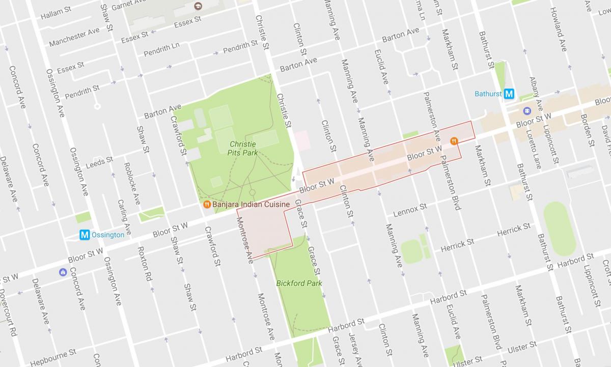 Карта Кореатаун районе Торонто