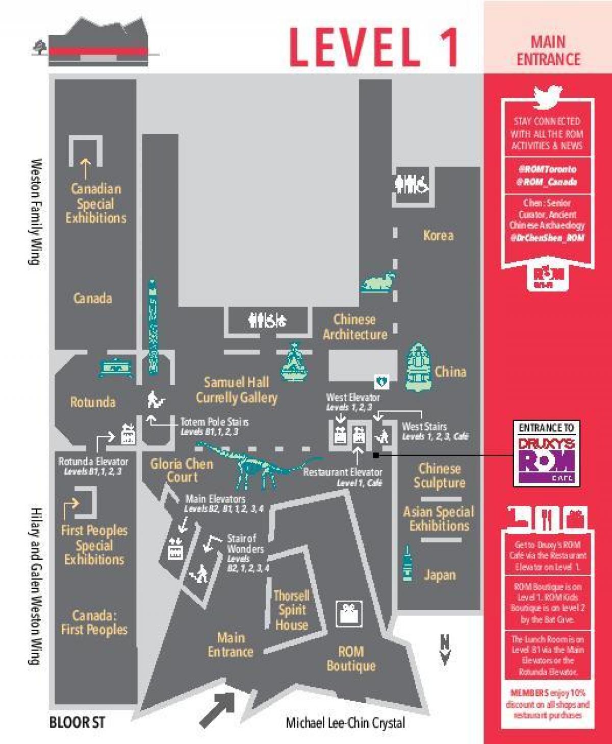 Карта Королевский музей Онтарио уровень 1