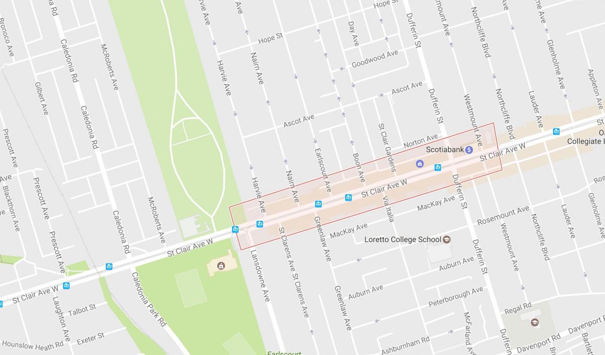 Карта Корсо Италиа районе Торонто