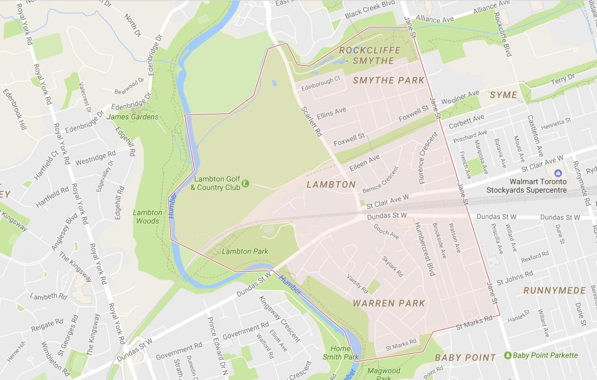 Карта Ламбтон районе Торонто