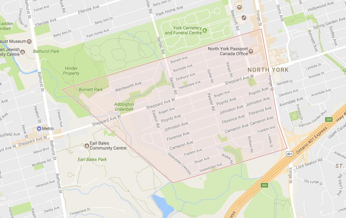 Карта Лансинг районе Торонто