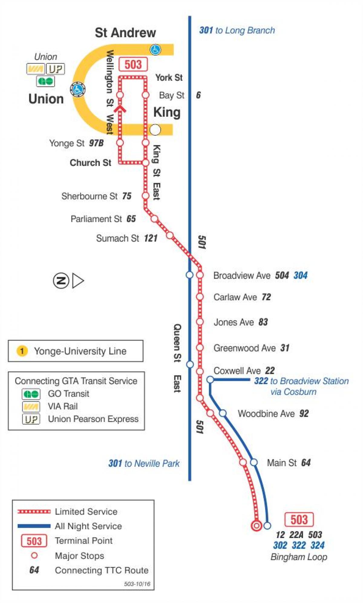 Карта трамвайную линию 503 Кингстон-Роуд