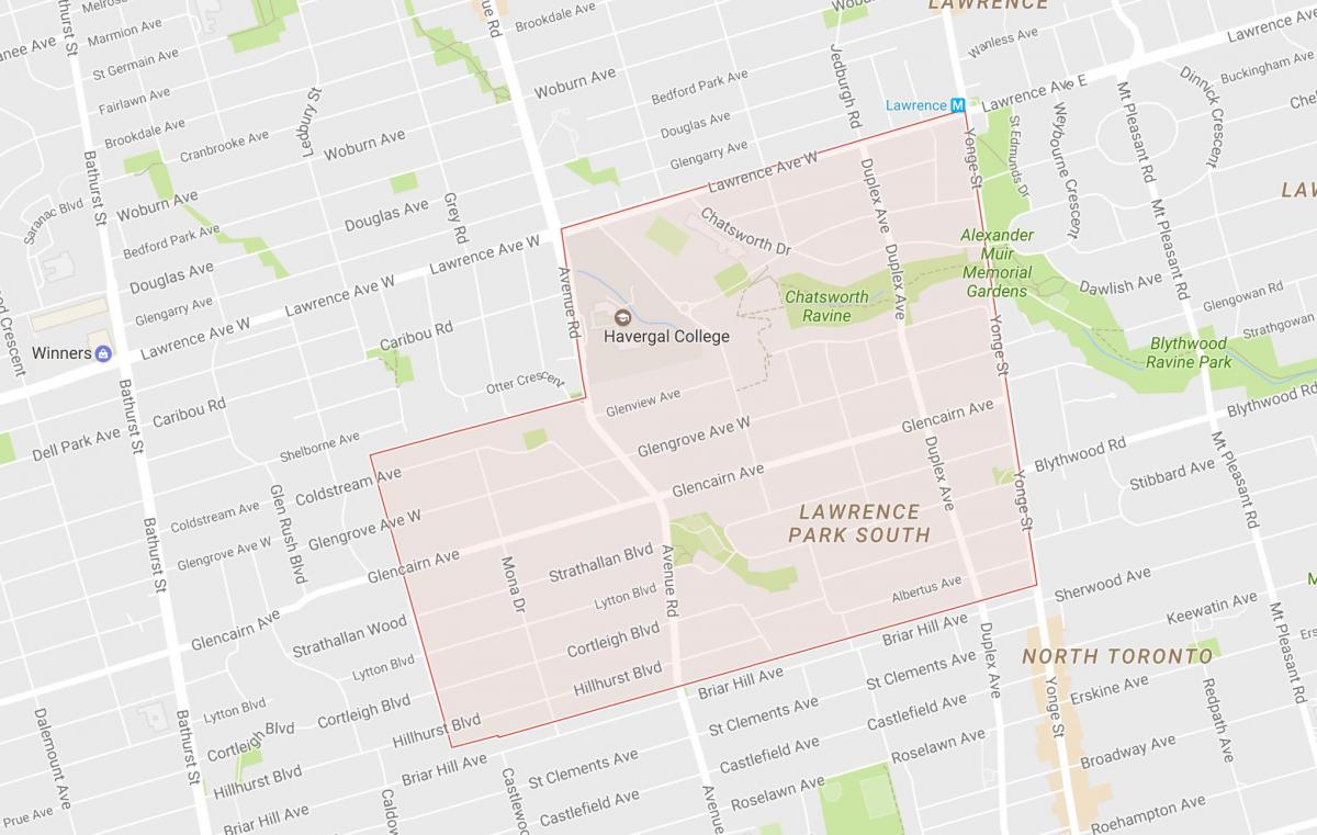 Карта Литтон-Парк районе Торонто