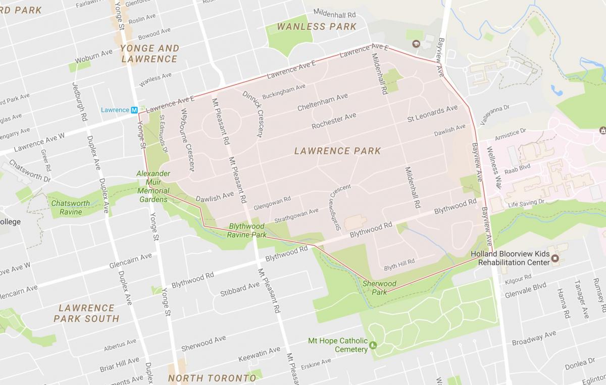 Карта Лоуренс-Парк районе Торонто