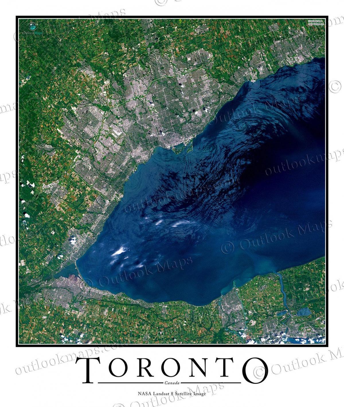 Карта Торонто спутниковое озера Онтарио 
