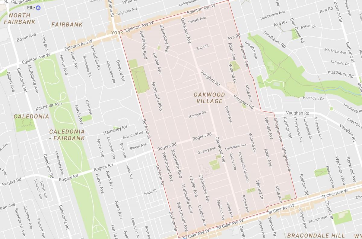 Карта Дубрава–Воган районе Торонто