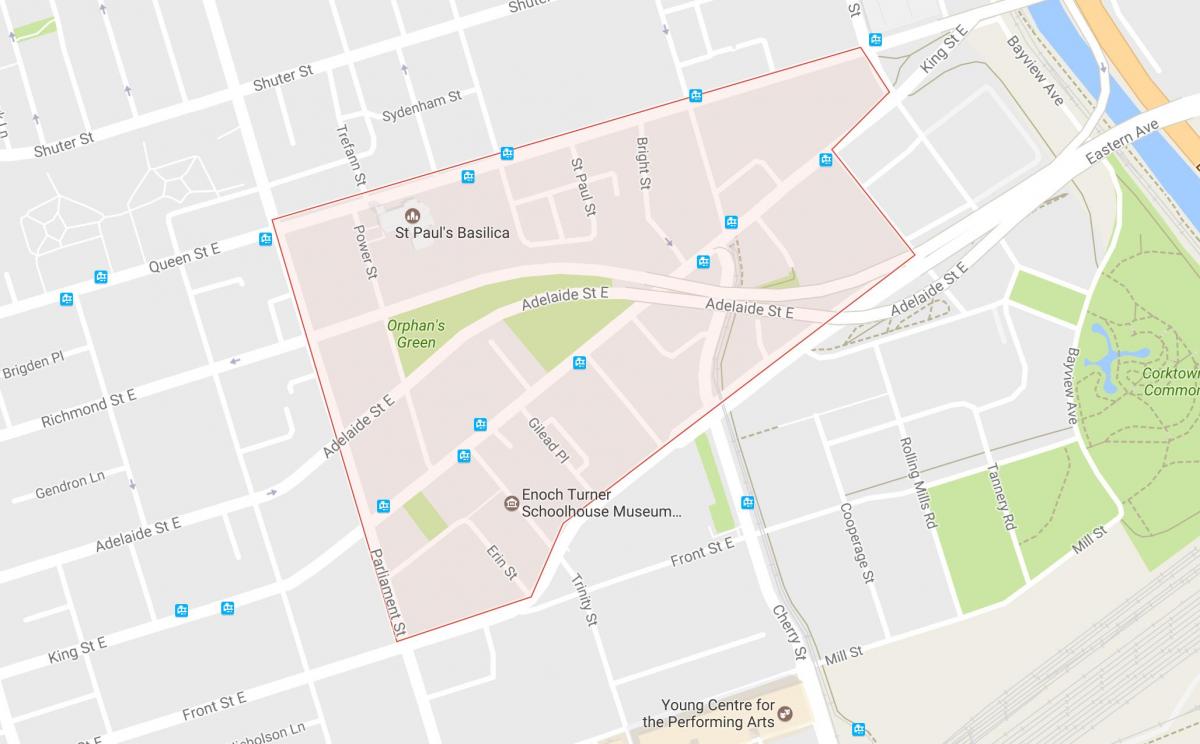 Карта города корктаун районе Торонто