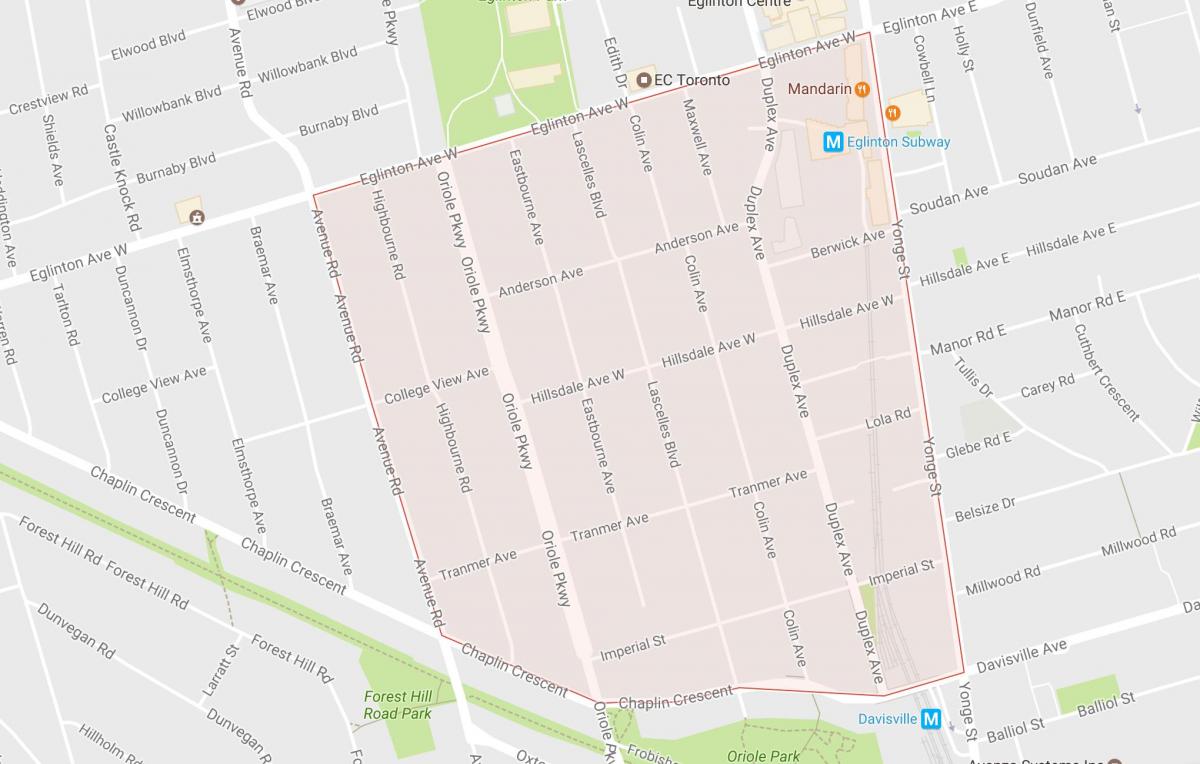 Карта Чаплин районе усадьбы Торонто