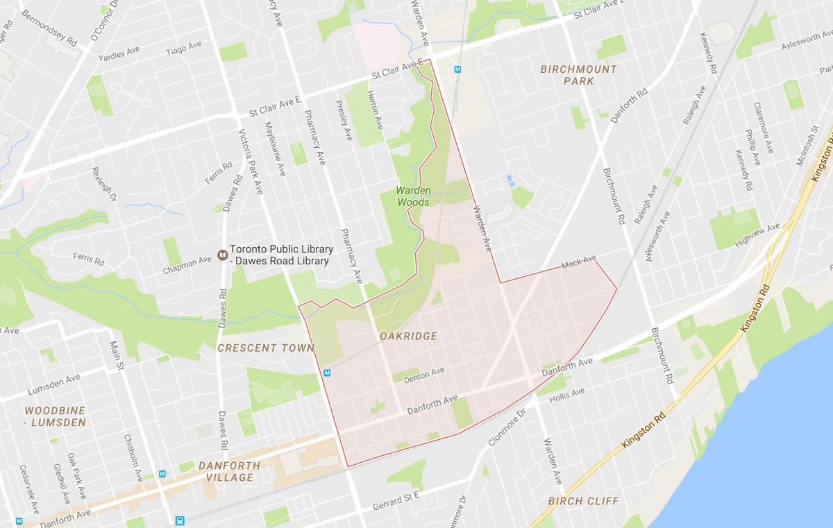 Карту Окридж районе Торонто