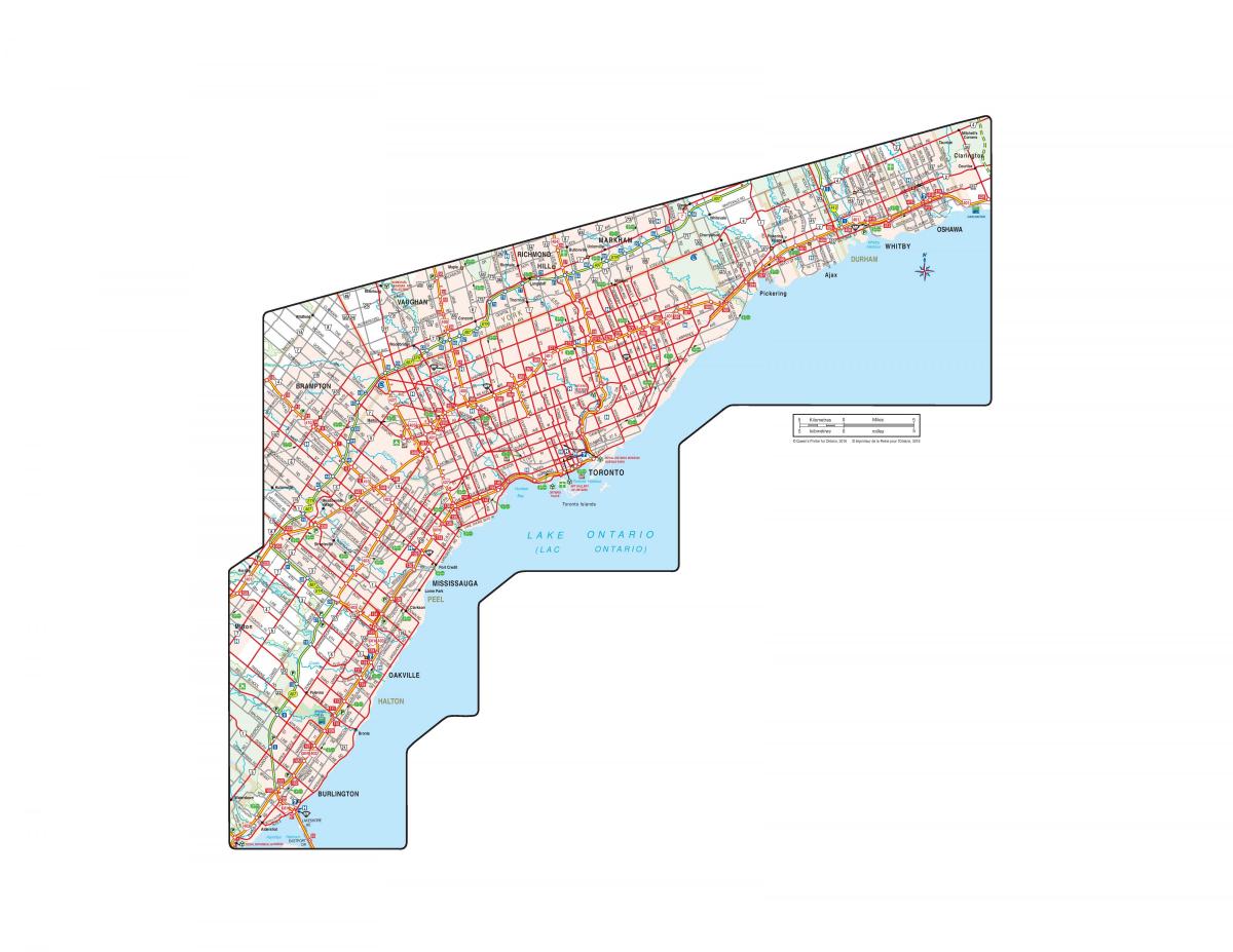 Карта официальных дороге Онтарио