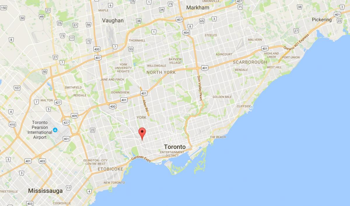 Карту перекрестка треугольнике Торонто