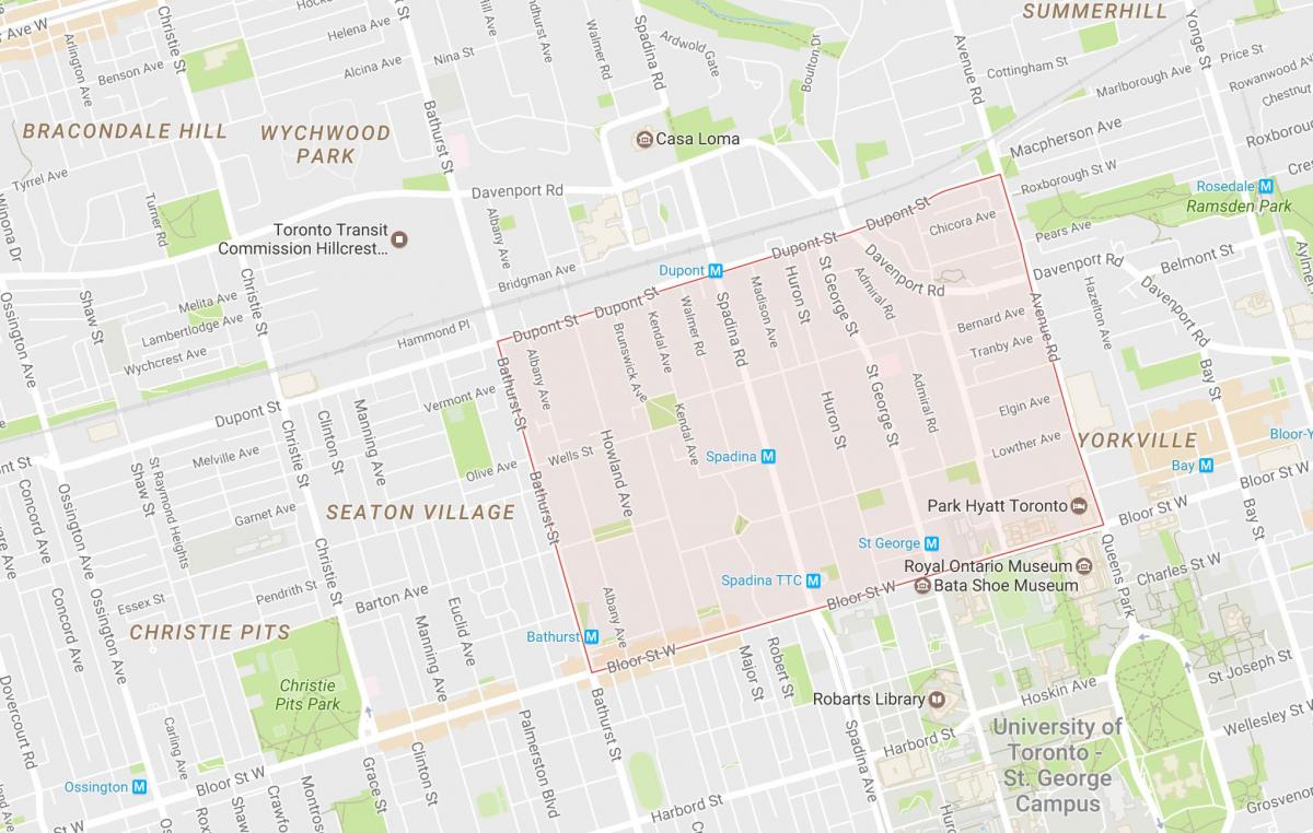 Карта в приложении районе Торонто
